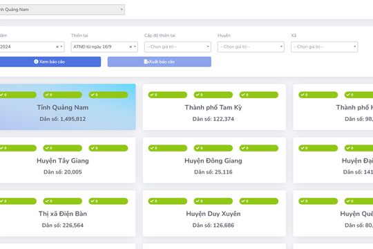 Quảng Nam triển khai phần mềm hỗ trợ công tác sơ tán dân
