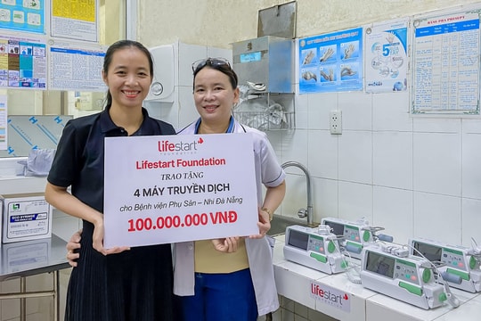 Tổ chức Lifestart hỗ trợ trang thiết bị y tế trị giá hơn 1,8 tỷ đồng cho Bệnh viện Phụ sản – Nhi Đà Nẵng
