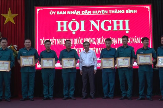 Ban CHQS huyện Thăng Bình được tặng thưởng Huân chương Bảo vệ Tổ quốc hạng Nhì