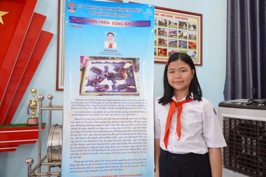 Cô học trò yêu môn Sử và mô hình "Trận chiến trên sông Bạch Đằng" bằng mo cau