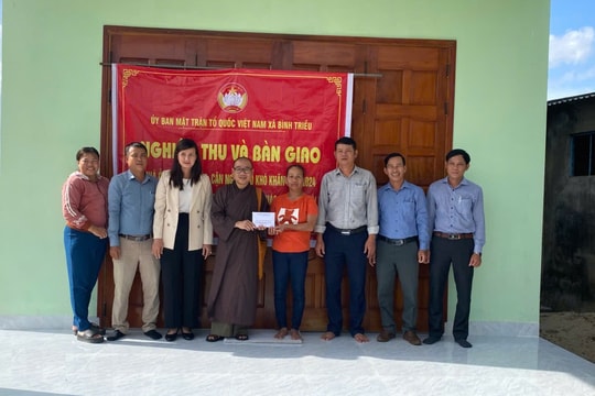 Xã Bình Triều bàn giao 3 nhà đại đoàn kết cho hộ nghèo