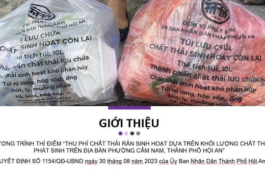 Thu phí rác thải theo khối lượng, Hội An bước đầu thí điểm thành công