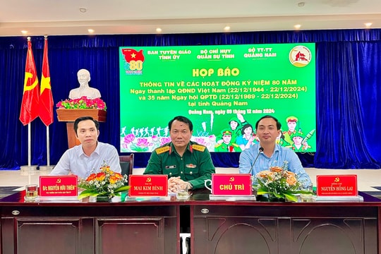 Quảng Nam tổ chức nhiều hoạt động kỷ niệm 80 năm Ngày thành lập Quân đội nhân dân Việt Nam