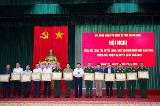 Quảng Nam hoàn thành 100% chỉ tiêu công tác tuyển quân năm 2024