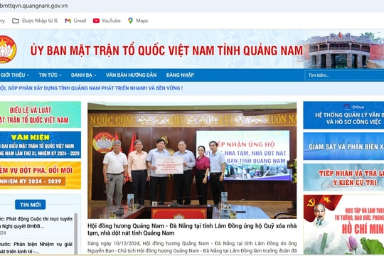 Ủy ban MTTQ Việt Nam tỉnh Quảng Nam nâng cấp trang thông tin điện tử