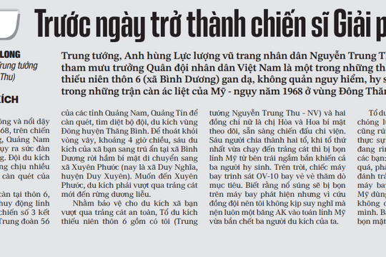 Trước ngày trở thành chiến sĩ Giải phóng quân
