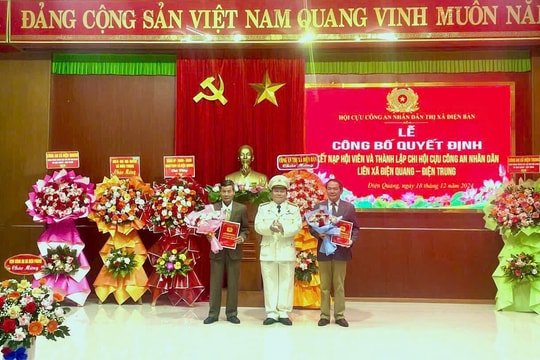 Thành lập Chi hội Cựu Công an nhân dân liên xã Điện Quang - Điện Trung