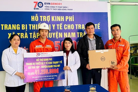 ‏Công ty Thủy điện Sông Tranh hỗ trợ trang thiết bị y tế cho xã Trà Tập‏