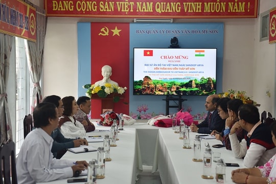 Đại sứ Ấn Độ tại Việt Nam đến thăm Khu đền tháp Mỹ Sơn