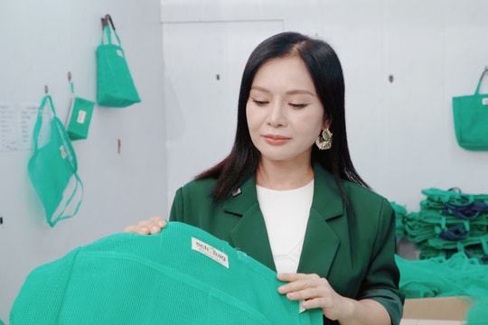Hoa khôi Hoàng Hà làm đại sứ dự án "Túi lưới yêu môi trường"