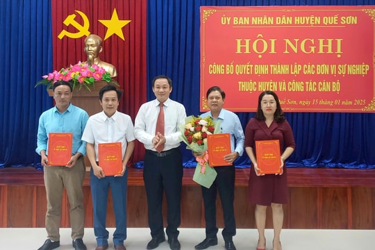 Công bố quyết định thành lập các đơn vị sự nghiệp thuộc huyện Quế Sơn