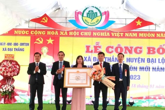 Đại Thắng công bố đạt chuẩn xã nông thôn mới nâng cao