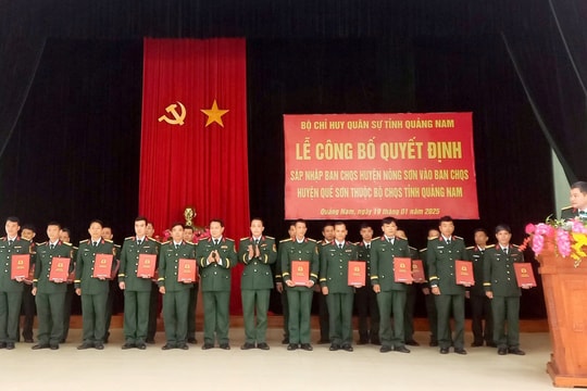 Sáp nhập Ban Chỉ huy Quân sự huyện Nông Sơn vào Ban Chỉ huy Quân sự huyện Quế Sơn