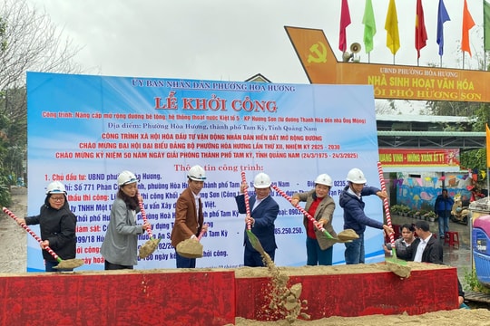 Phường Hòa Hương (Tam Kỳ) khởi công công trình chào mừng đại hội Đảng