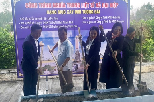 Khởi công xây dựng đài tưởng niệm nghĩa trang liệt sĩ xã Đại Hiệp