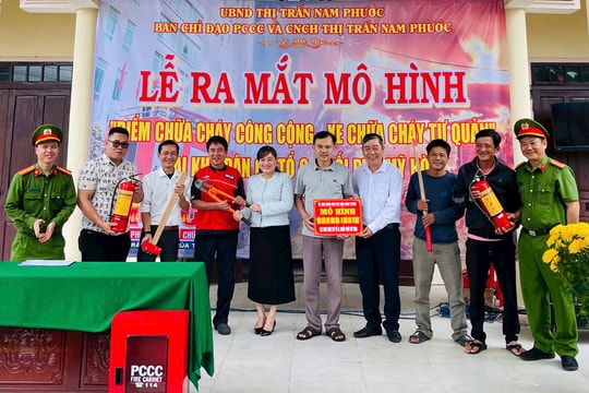 Thị trấn Nam Phước ra mắt mô hình “Điểm chữa cháy công cộng – xe chữa cháy tự quản”