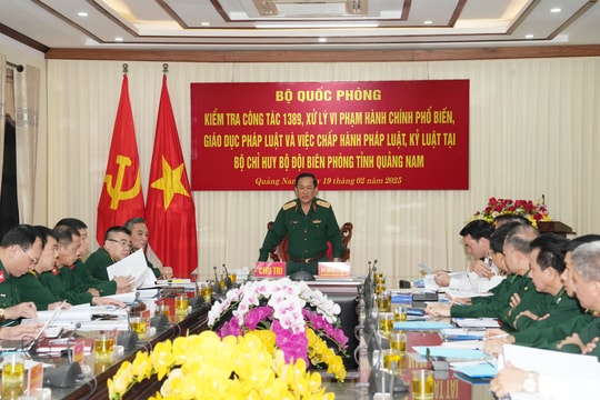 Đoàn công tác Bộ Quốc phòng kiểm tra tại Bộ Chỉ huy Bộ đội Biên phòng Quảng Nam