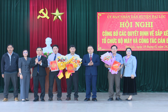 Đại Lộc công bố quyết định sắp xếp tổ chức bộ máy thuộc UBND huyện
