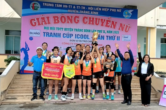 Bình Sa vô địch Giải bóng chuyền nữ huyện Thăng Bình tranh Cúp Icool năm 2025