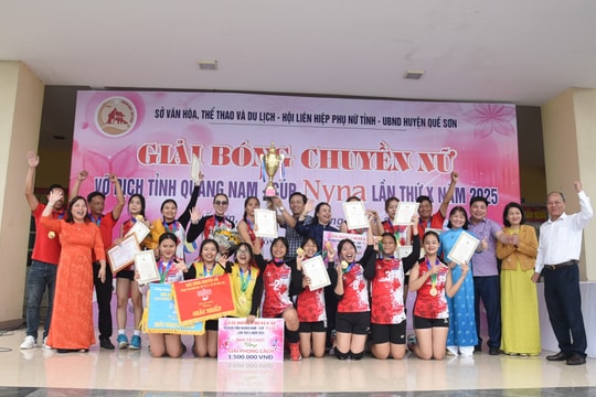 Giải bóng chuyền nữ vô địch tỉnh Quảng Nam: Quế Sơn bảo vệ thành công chức vô địch