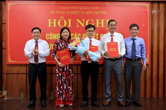 Sở Nông nghiệp và Môi trường Quảng Nam công bố quyết định bổ nhiệm lãnh đạo phòng, đơn vị trực thuộc