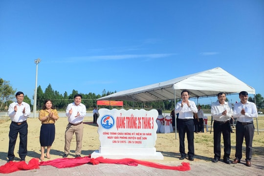 Quế Sơn khánh thành công trình chào mừng kỷ niệm 50 năm giải phóng quê hương