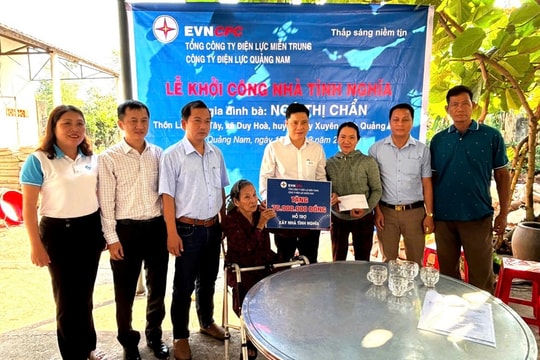 Ngành điện hỗ trợ xây nhà tình nghĩa cho gia đình chính sách tại xã Duy Hòa