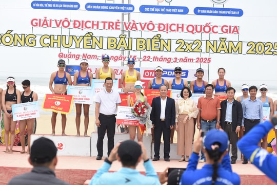 Giải bóng chuyền bãi biển vô địch quốc gia năm 2025 tại Quảng Nam: Đôi vận động viên Sanvinest Khánh Hòa (nữ) và TP.Hồ Chí Minh (nam) đoạt chức vô địch