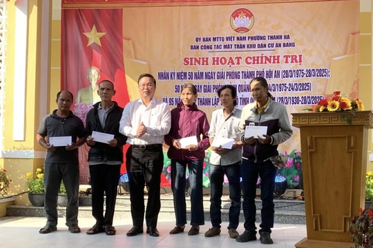 Chủ tịch Ủy ban MTTQ Việt Nam tỉnh Lê Trí Thanh dự sinh hoạt kỷ niệm 50 năm ngày giải phóng tại Hội An