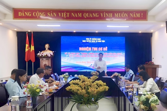 Nghiệm thu cơ sở đề tài khoa học “Phòng, chống âm mưu “diễn biến hòa bình” về tư tưởng chính trị trên địa bàn tỉnh Quảng Nam”