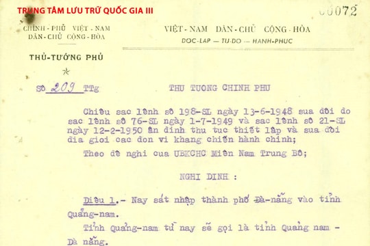 Những lần thay đổi địa giới Quảng Nam qua tài liệu lưu trữ