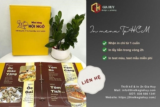 Thiết kế và in ấn Gia Huy - Địa chỉ in menu chất lượng cao