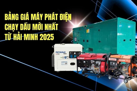 Bảng giá máy phát điện chạy dầu mới nhất từ Hải Minh 2025