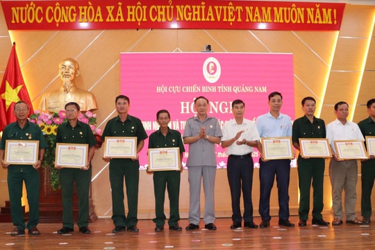 Hội Cựu chiến binh Quảng Nam khen thưởng 36 tập thể, cá nhân trong phong trào thi đua “Dân vận khéo”