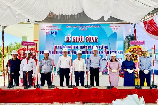 MBBank tài trợ hơn 7 tỷ đồng xây trường mẫu giáo ở xã Quế Phú