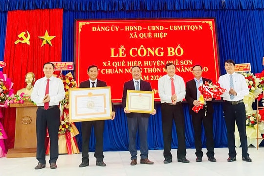 Quế Hiệp công bố đạt chuẩn xã nông thôn mới nâng cao năm 2024