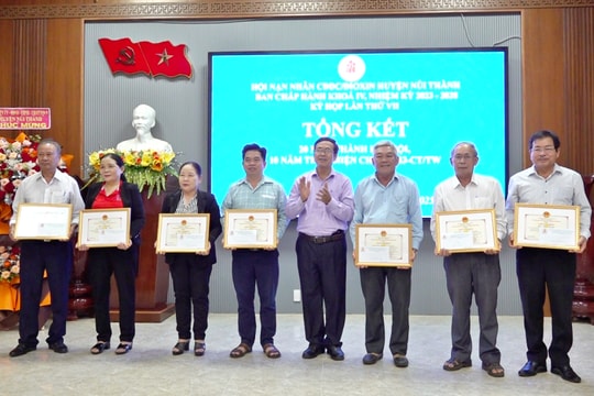 Giai đoạn 2015 - 2025, Núi Thành vận động hơn 8,5 tỷ đồng hỗ trợ nạn nhân da cam