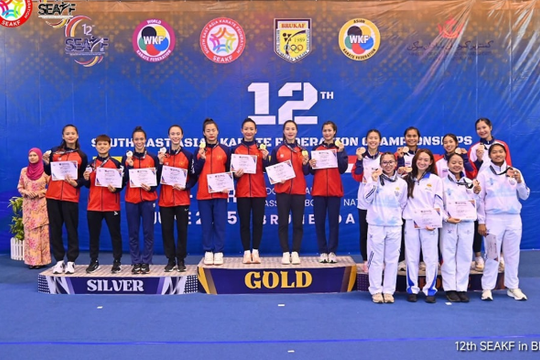 Karate Việt Nam giành 28 huy chương Vàng giải vô địch Đông Nam Á