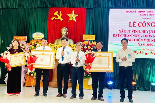 Xã Duy Vinh công bố đạt chuẩn nông thôn mới nâng cao và kiểu mẫu