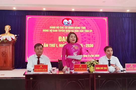 Đảng bộ Ban Tuyên giáo và Dân vận Tỉnh ủy Quảng Nam tổ chức Đại hội lần thứ I