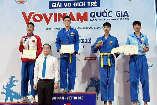 Quảng Nam đoạt 3 huy chương vàng Giải vô địch trẻ Vovinam quốc gia 2025