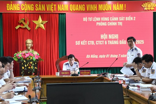 Vùng Cảnh sát biển 2: Sơ kết công tác Đảng, công tác chính trị 6 tháng đầu năm 2025