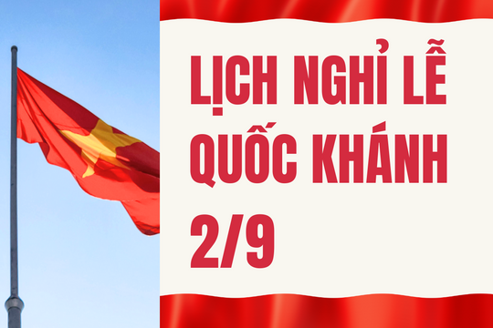 Lịch nghỉ lễ Quốc khánh 2/9 năm 2025 chính thức, mới nhất trên cả nước