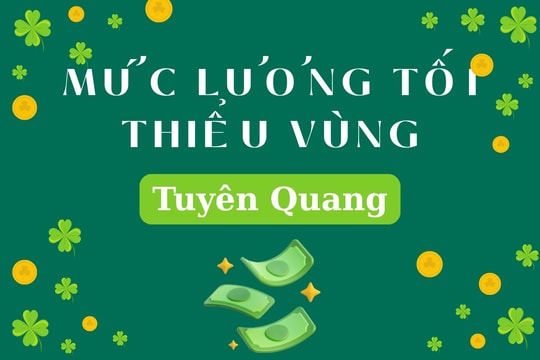 Mức lương tối thiểu vùng 2025 tại Tuyên Quang theo giờ, tháng từ 1/7