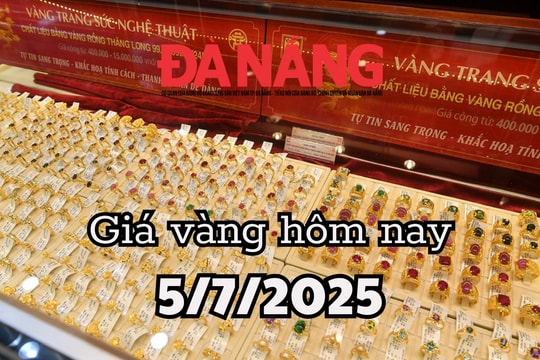 Giá vàng hôm nay 5/7/2025: SJC, DOJI, PNJ đồng loạt án binh bất động, vàng thế giới chốt phiên 3335,93 USD