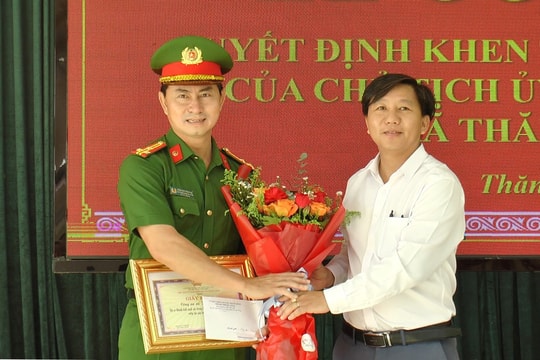 Bắt nhanh đối tượng cướp tài sản, Công an xã Thăng Bình được thưởng nóng