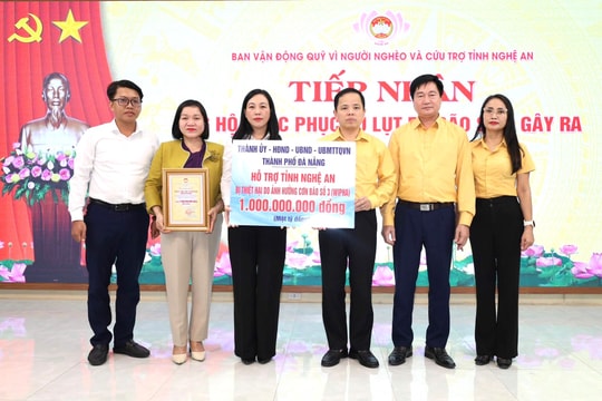 Đà Nẵng hỗ trợ nhân dân Nghệ An 1 tỷ đồng khắc phục hậu quả bão lụt