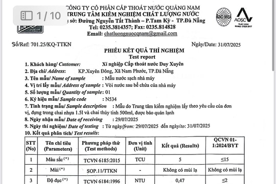 Tiếp tục kiểm tra chất lượng nước sinh hoạt tại Nam Phước