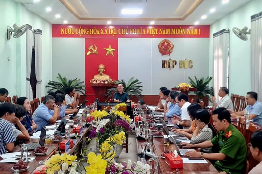 Lãnh đạo thành phố làm việc với xã Hiệp Đức về triển khai thực hiện chính quyền 2 cấp và công tác giải phóng mặt bằng