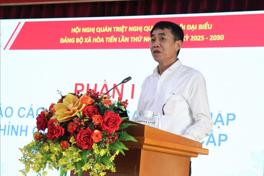 Xã Hòa Tiến quán triệt nghị quyết Đại hội Đảng bộ xã lần thứ I